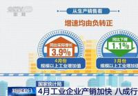 4月工业企业产销加快 利润状况显著改善