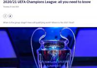 下赛季欧冠赛程公布 将于10月20日拉开战幕