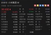 小米集团股价应声大涨