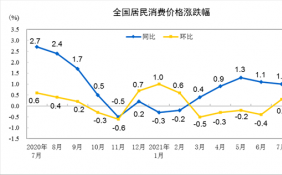 前7月全国居民平均消费价格比去年同期上涨0.6%